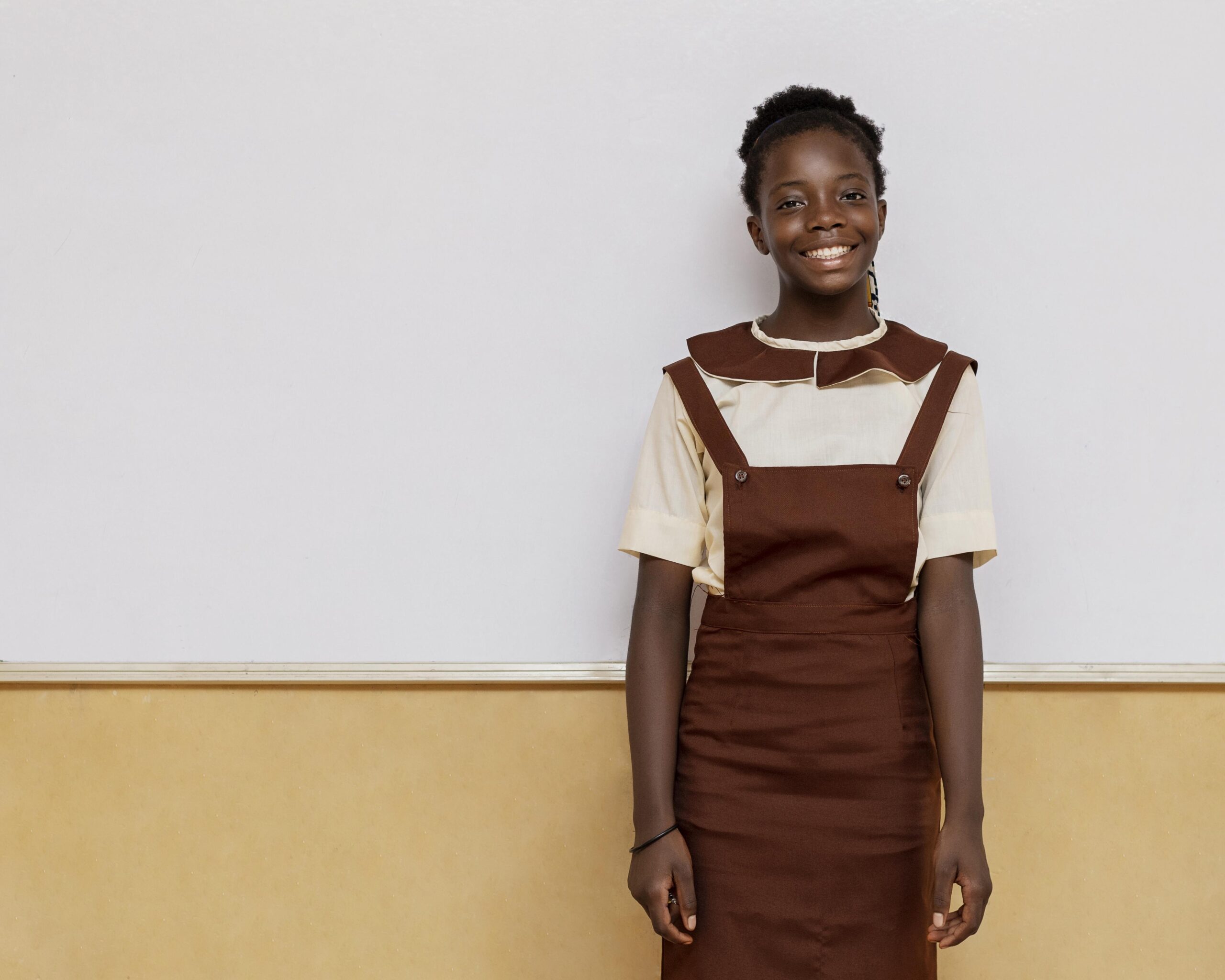 smiley african girl standing class smiley african girl standing class